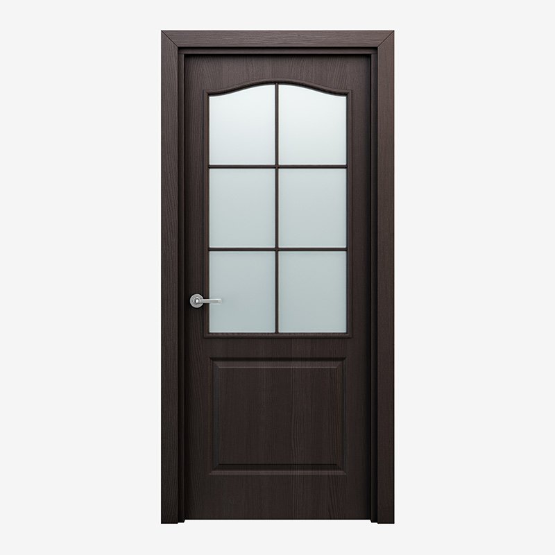  Дверь межкомнатная остеклённая Рустик 90x200 см цвет венге
